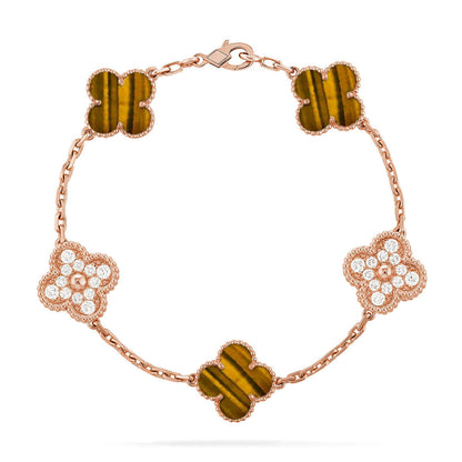 [Stars Jewelry] CLOVER 5 MOTIFS TIGER EYE BRACELET COLLECTION
