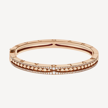 [Stars Jewelry]ZERO 1 SPIRAL AND PAVED DIAMOND PINK GOLD BRACELET