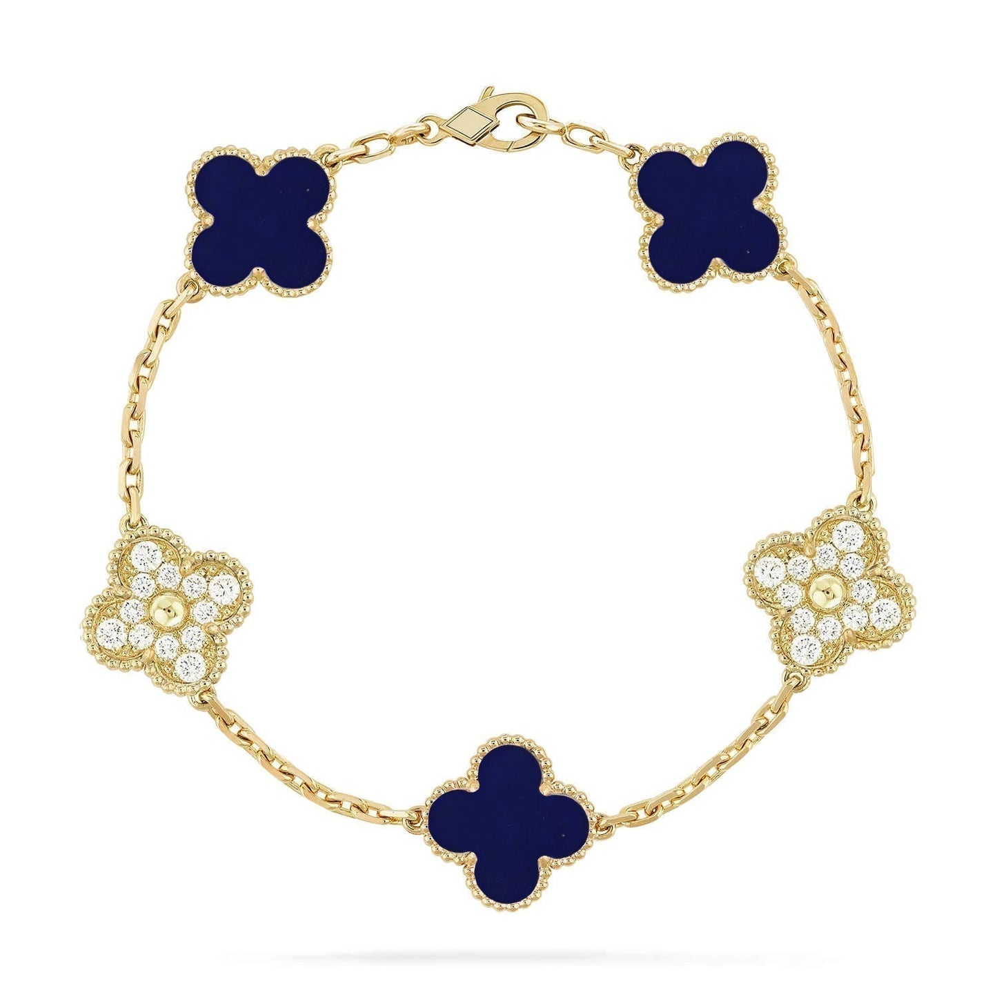 [Stars Jewelry]CLOVER 5 MOTIF LAPIS LAZULI BRACELET COLLECTION