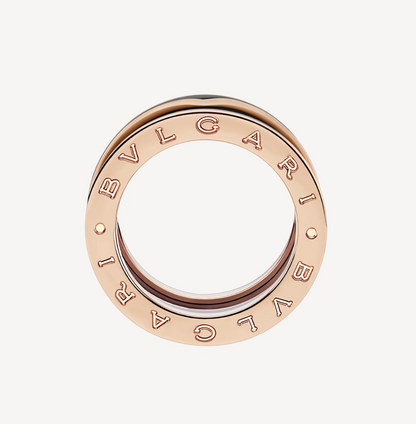 [Stars Jewelry]ZERO 1 TWO-BAND WITH MATTE BLACK CERAMIC PINK GOLD RING