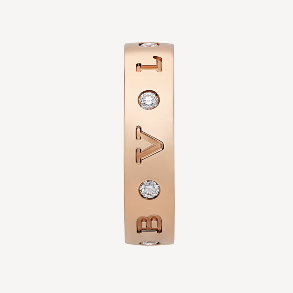 [Stars Jewelry]ZERO 1 ESSENTIAL PINK GOLD BAND WITH DIAMONDS RING