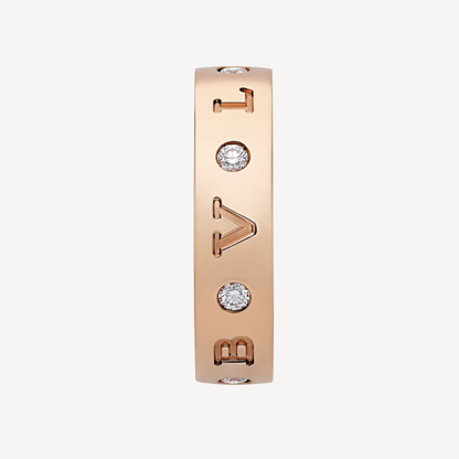 [Stars Jewelry]ZERO 1 ESSENTIAL PINK GOLD BAND WITH DIAMONDS RING