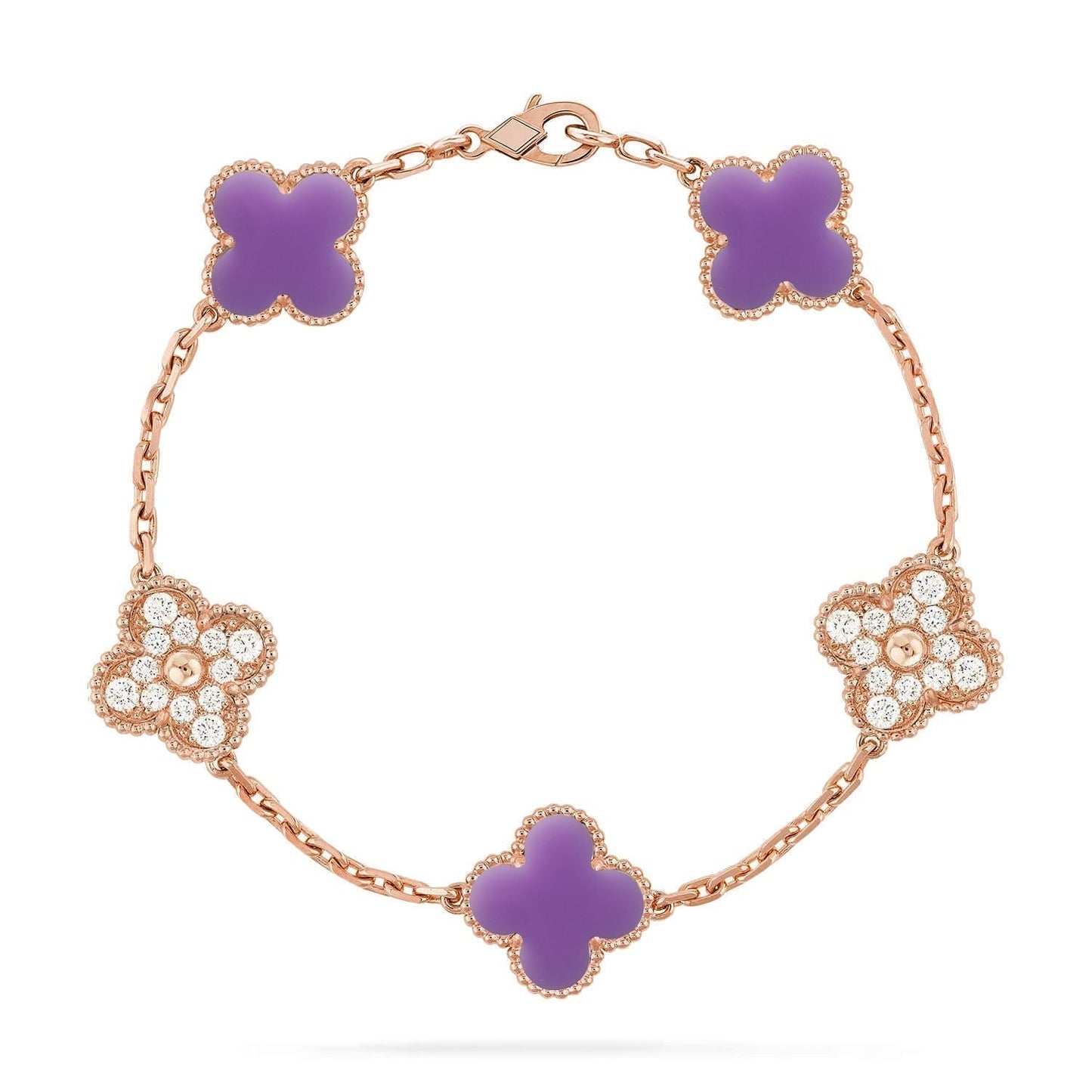 [Stars Jewelry]CLOVER 5 MOTIF LIGHT PURPLE BRACELET COLLECTION