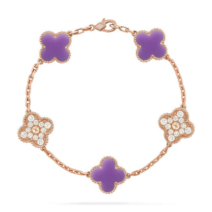[Stars Jewelry]CLOVER 5 MOTIF LIGHT PURPLE BRACELET COLLECTION
