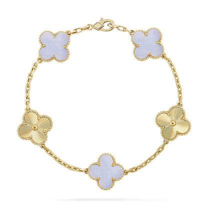 [Stars Jewelry] CLOVER 5 MOTIF PURPLE CHALCEDONY BRACELET COLLECTION