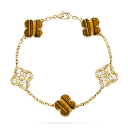 [Stars Jewelry] CLOVER 5 MOTIFS TIGER EYE BRACELET COLLECTION