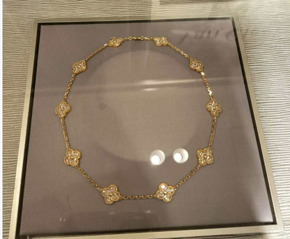 [Stars Jewelry Jewelry]CLOVER 10 MOTIFS  Gold Diamond  NECKLACE