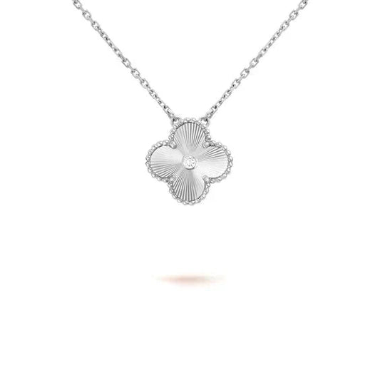 [Stars Jewelry]CLOVER  15MM DIAMOND LASER NECKLACE SILVER