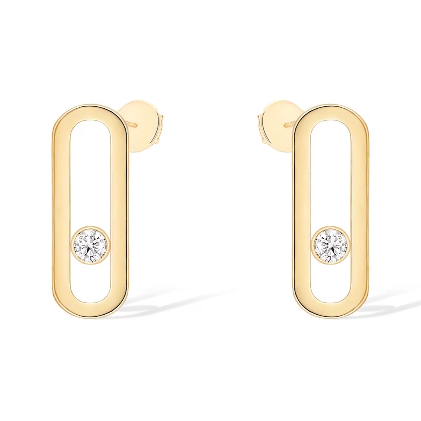 [Stars Jewelry]MOVE UNO SMALL 1 DIAMOND EARRINGS