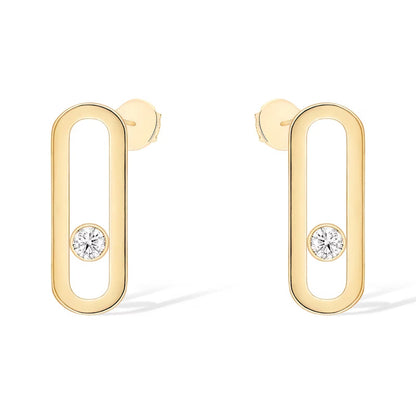 [Stars Jewelry]MOVE UNO SMALL 1 DIAMOND EARRINGS