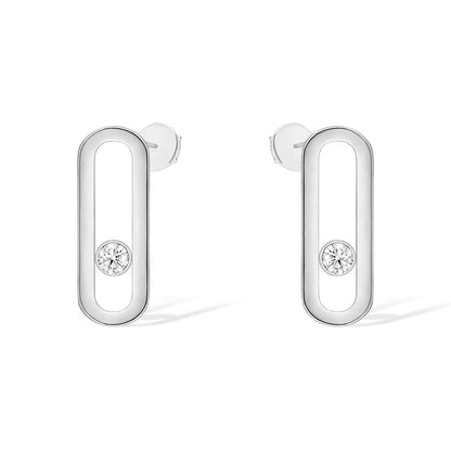 [Stars Jewelry]MOVE UNO SMALL 1 DIAMOND EARRINGS
