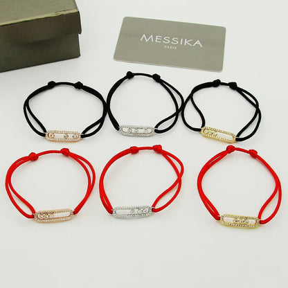 [Stars Jewelry]Care(Medium-3.5mm) pink cord pavé bracelet