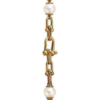 [Stellar jewels]LINK BRACELET GOLD WITH FRESHWATER PEARLS