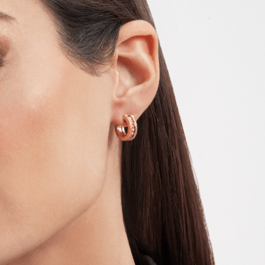 [Stars Jewelry]ZERO 1 ROCK GOLD EARRINGS WITH STUDDED SPIRAL AND PAVED DIAMONDS
