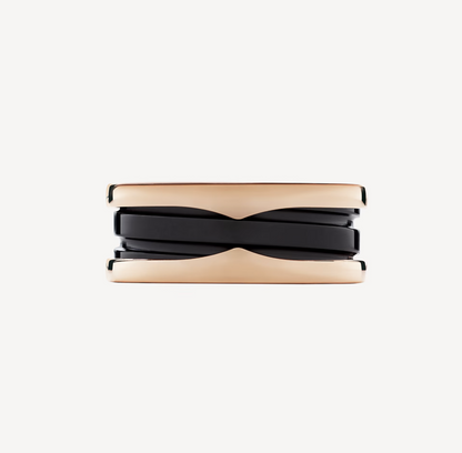 [Stars Jewelry]ZERO 1 TWO-BAND LOOPS AND BLACK CERAMIC PINK GOLD RING