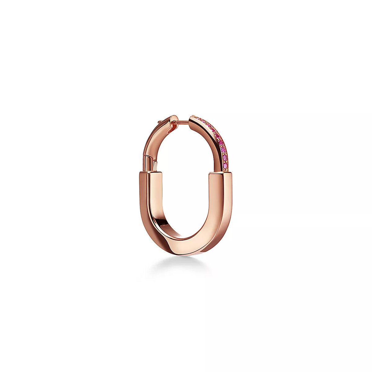 [Stellar jewels]LOCK MEDIUM PINK DIAMOND PINK GOLD EARRINGS