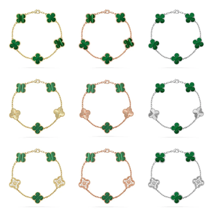 [Stars Jewelry] CLOVER 5 MOTIF MALACHITE BRACELET COLLECTION