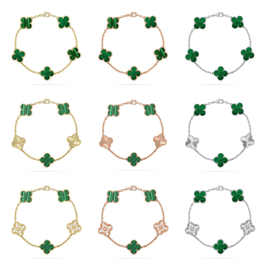 [Stars Jewelry] CLOVER 5 MOTIF MALACHITE BRACELET COLLECTION