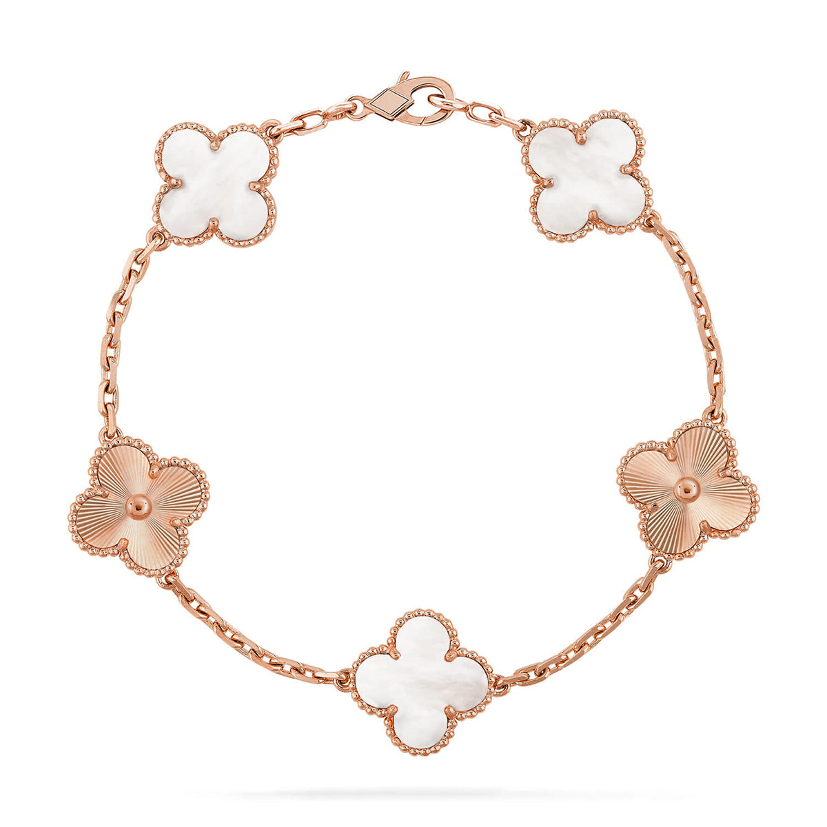 [Stars Jewelry]CLOVER WHITE PEARL MOP 5 MOTIF BRACELET COLLECTION