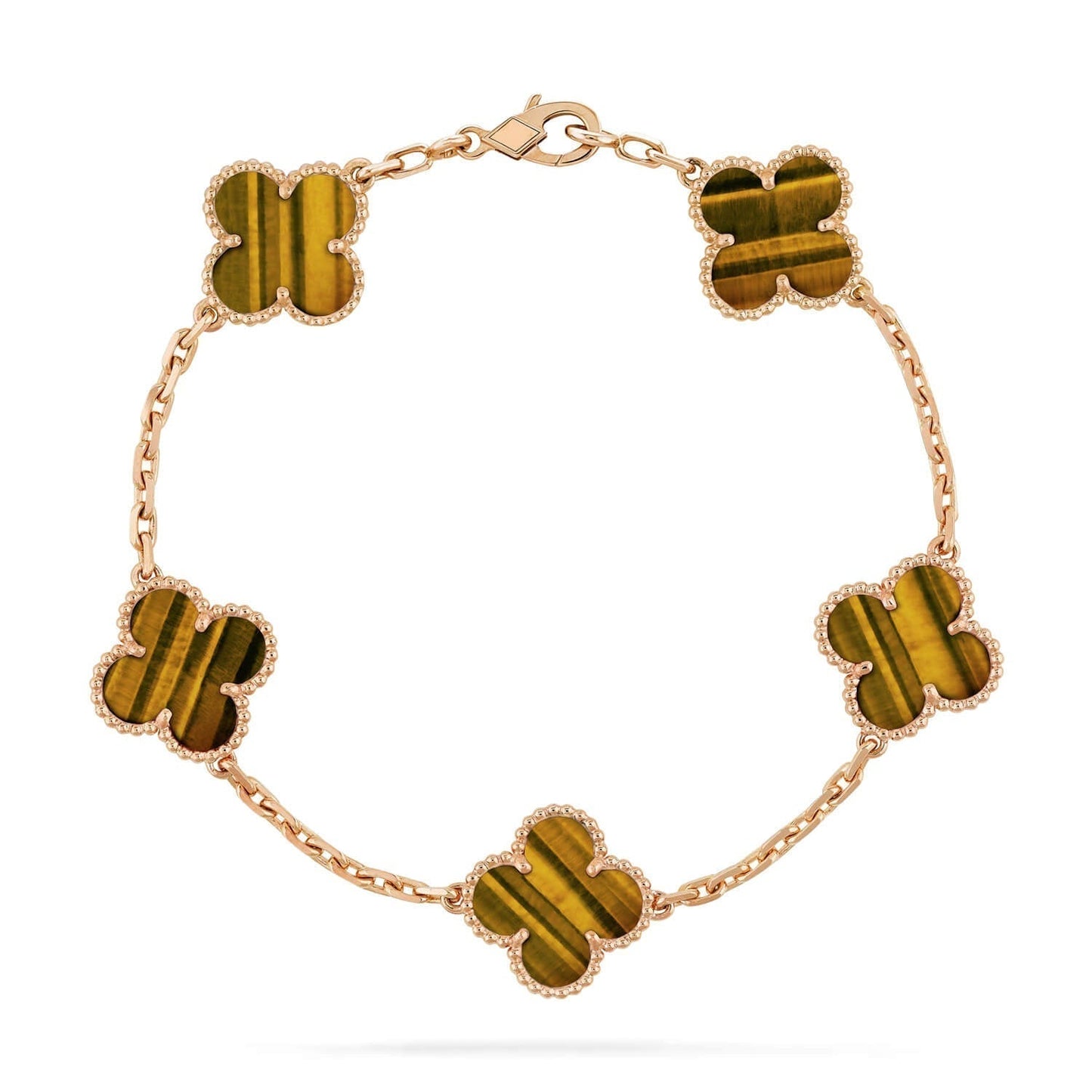 [Stars Jewelry] CLOVER 5 MOTIFS TIGER EYE BRACELET COLLECTION