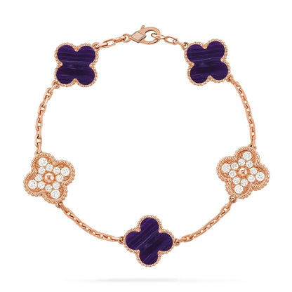 [Stars Jewelry]CLOVER 5 MOTIF PURPLE STRIPES BRACELET COLLECTION