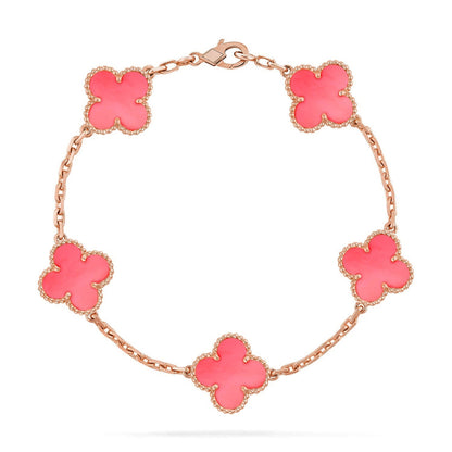 [Stars Jewelry] CLOVER 5 MOTIFS  PINK MOP BRACELET COLLECTION
