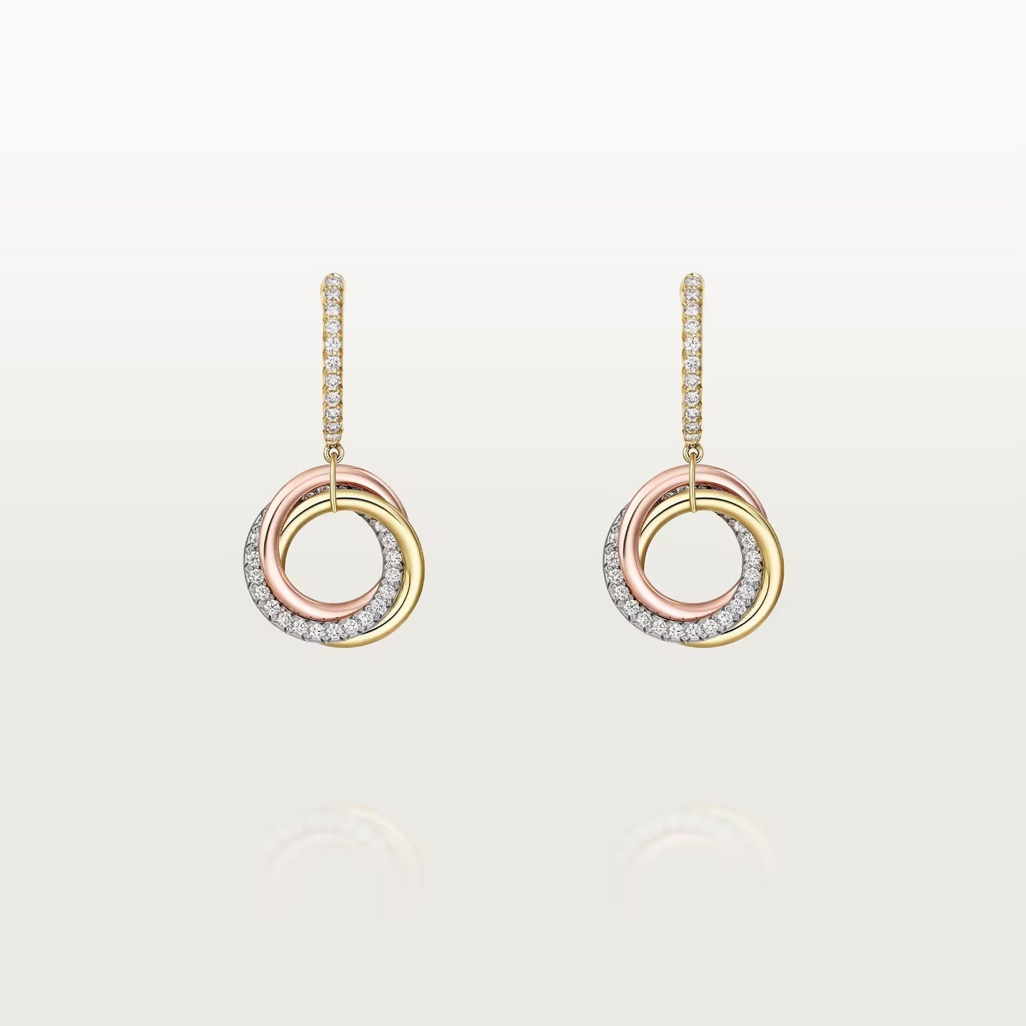 [Stars Jewelry]TRINITY HALF DIAMOND  EARRINGS