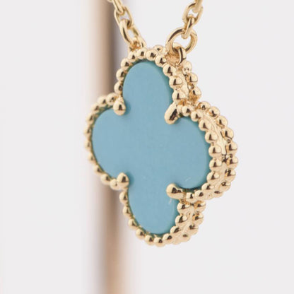 [Stars Jewelry]CLOVER 15MM VINTAGE TURQUOISE NECKLACE
