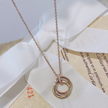 [Stars Jewelry]TRINITY NECKLACE GOLD  DIAMONDS