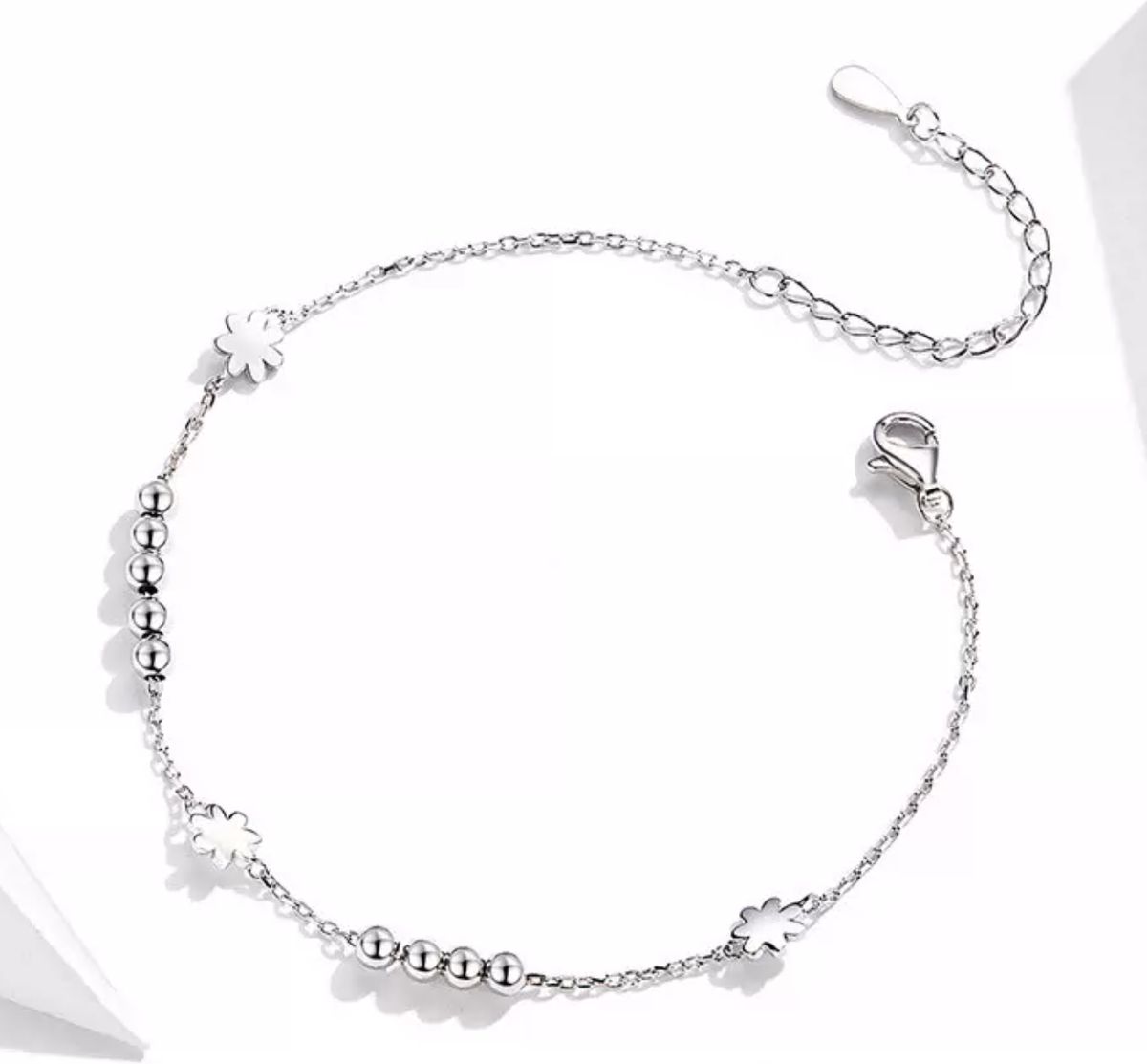 Platinum bead bracelet