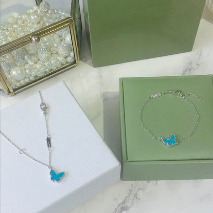 [Stars Jewelry]BUTTERFLY TURQUOISE BUTTERFLY BRACELET SILVER