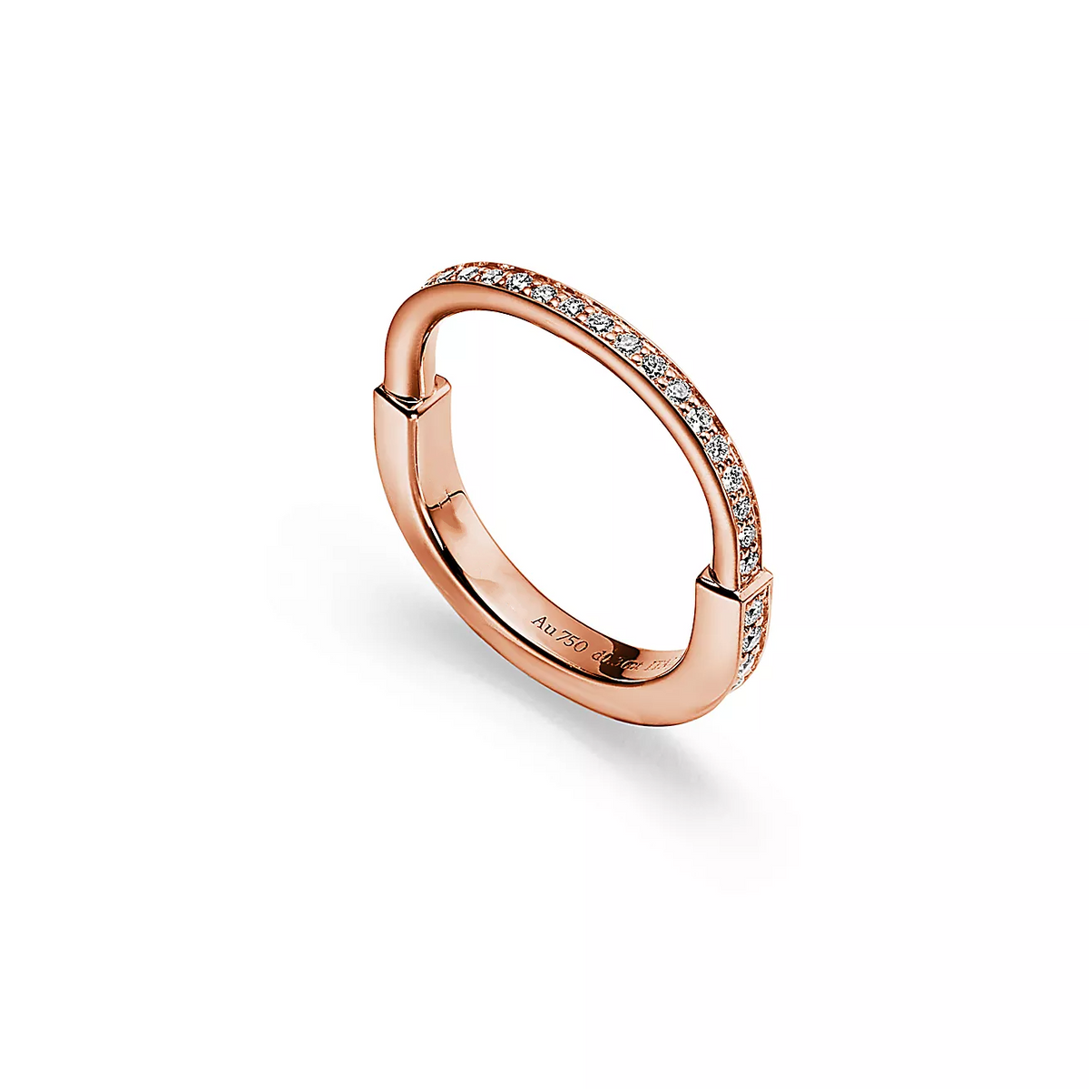 [Stellar jewels]LOCK RING PINK GOLD DIAMOND PAVED