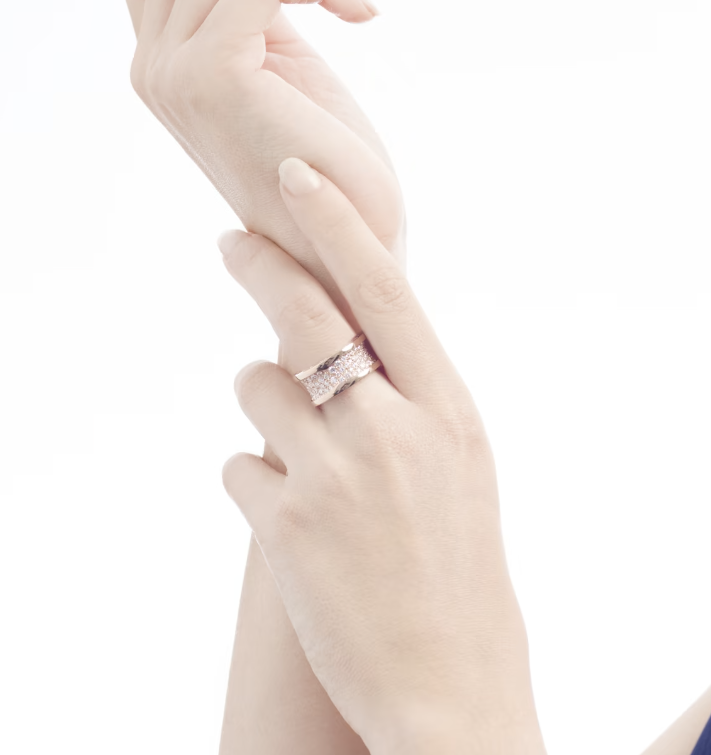 [Stars Jewelry]ZERO 1 WITH PAVED DIAMONDS ON THE SPIRAL RING