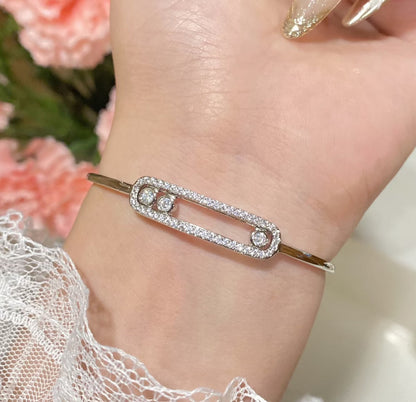 [Stars Jewelry]Move Pavé Diamond Bangle Bracelet M