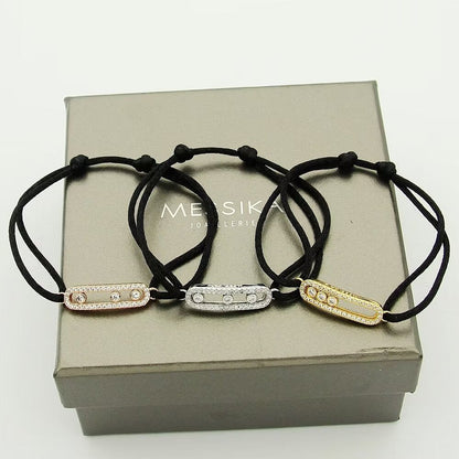 [Stars Jewelry]Care(Medium-3.5mm) pink cord pavé bracelet