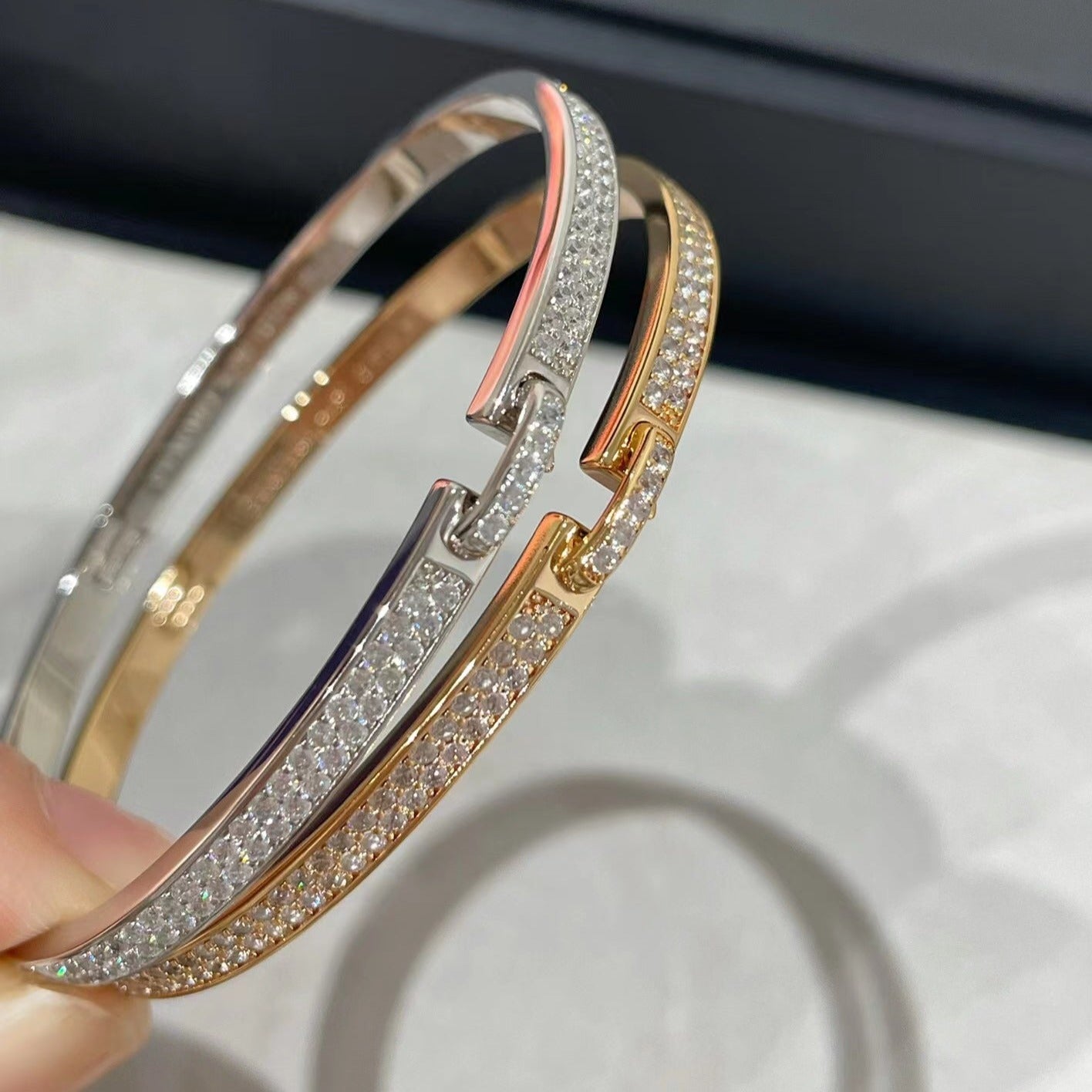 [Stars Jewelry]LIENS VIDENCE DIAMOND PAVED BRACELET