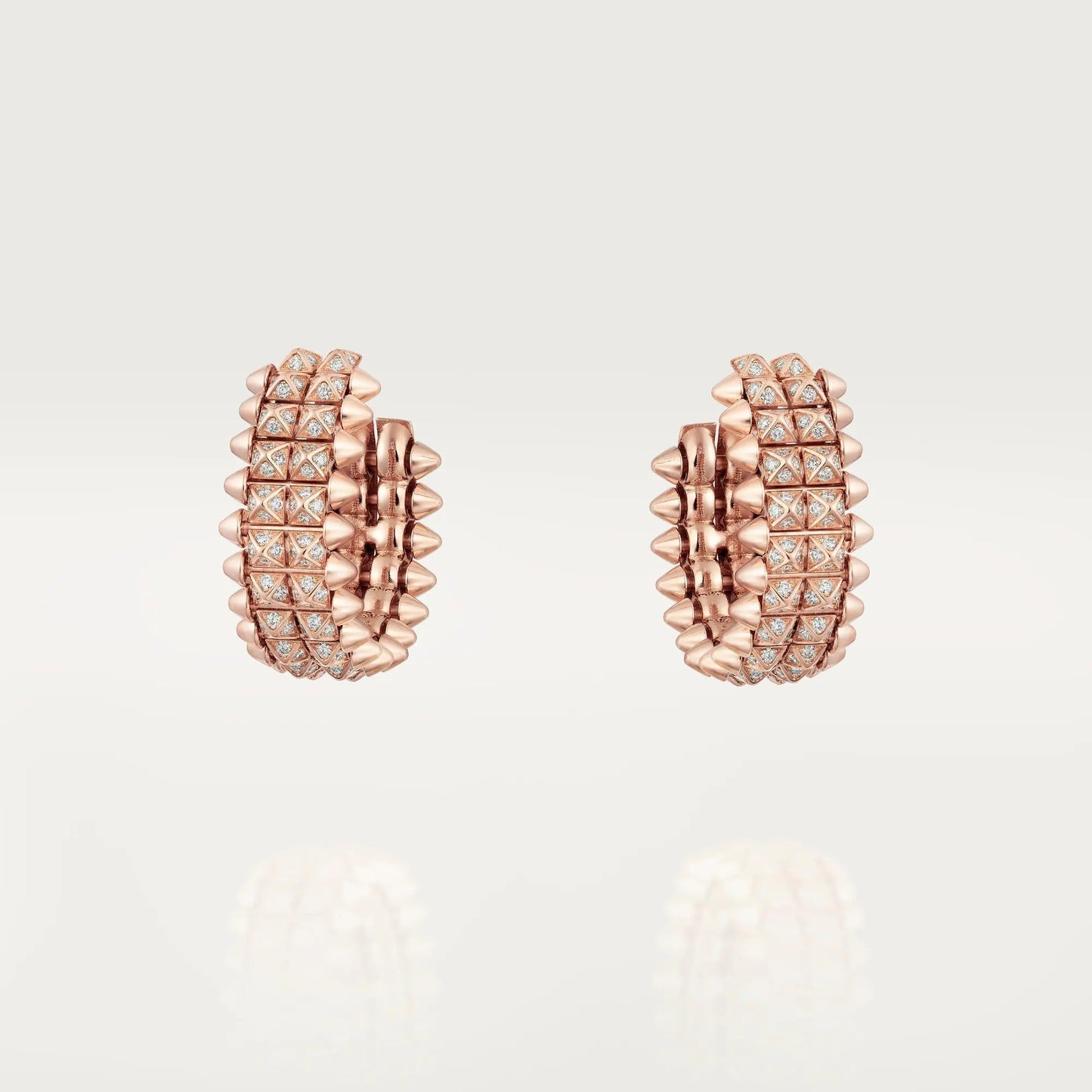 [Stars Jewelry]CLASH 9.2MM FULL DIAMOND DOUBLE ROW EARRINGS