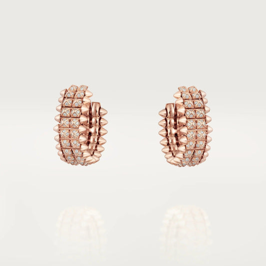 [Stars Jewelry]CLASH 9.2MM FULL DIAMOND DOUBLE ROW EARRINGS