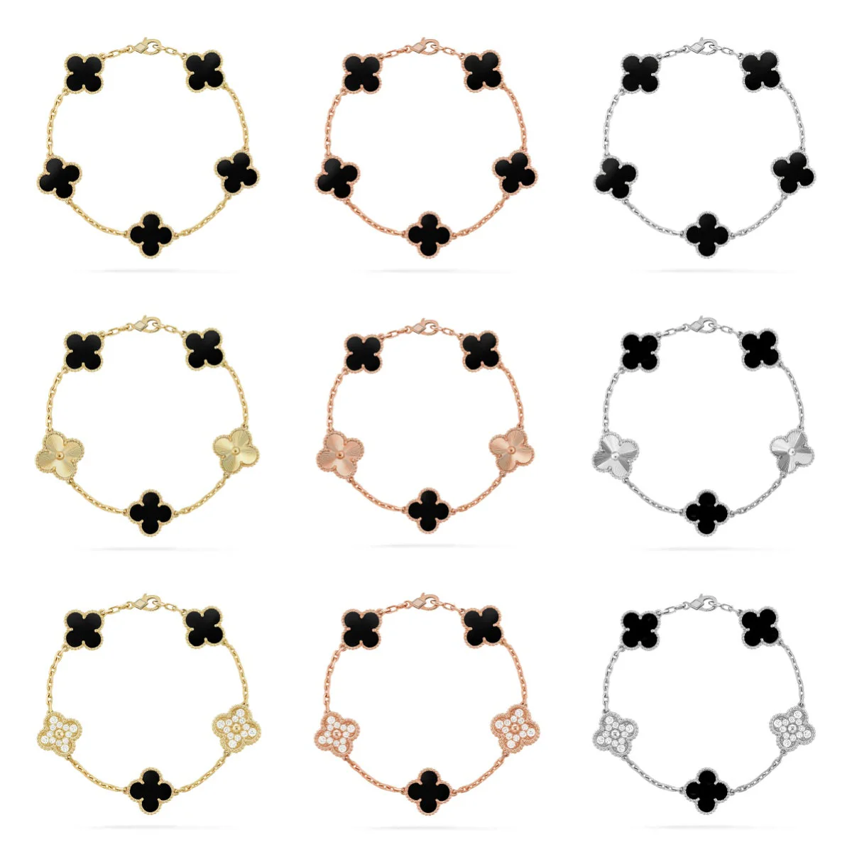 [Stars Jewelry] CLOVER 5 MOTIF ONYXS BRACELET COLLECTION