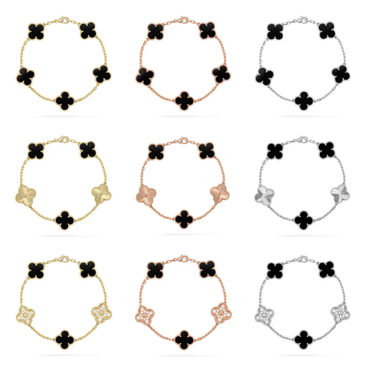 [Stars Jewelry] CLOVER 5 MOTIF ONYXS BRACELET COLLECTION