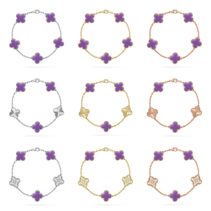 [Stars Jewelry]CLOVER 5 MOTIF LIGHT PURPLE BRACELET COLLECTION