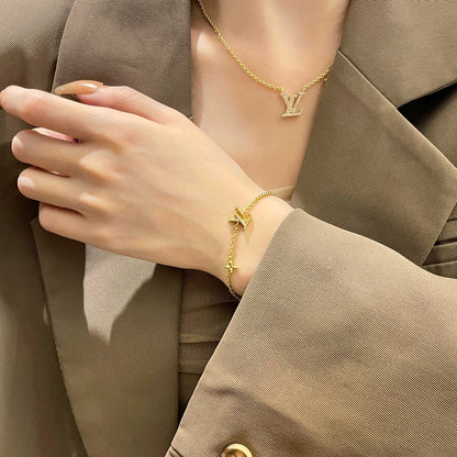 [Stars Jewelry]LOGO STAR MOTIF GOLD BRACELET