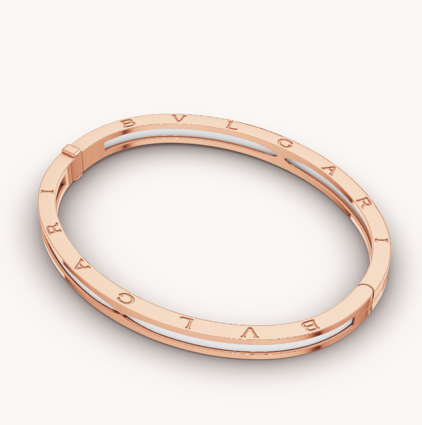 [Stars Jewelry]ZERO 1 PINK GOLD WITH WHITE CERAMIC BRACELET