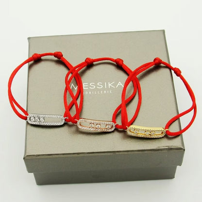 [Stars Jewelry]Care(Medium-3.5mm) pink cord pavé bracelet