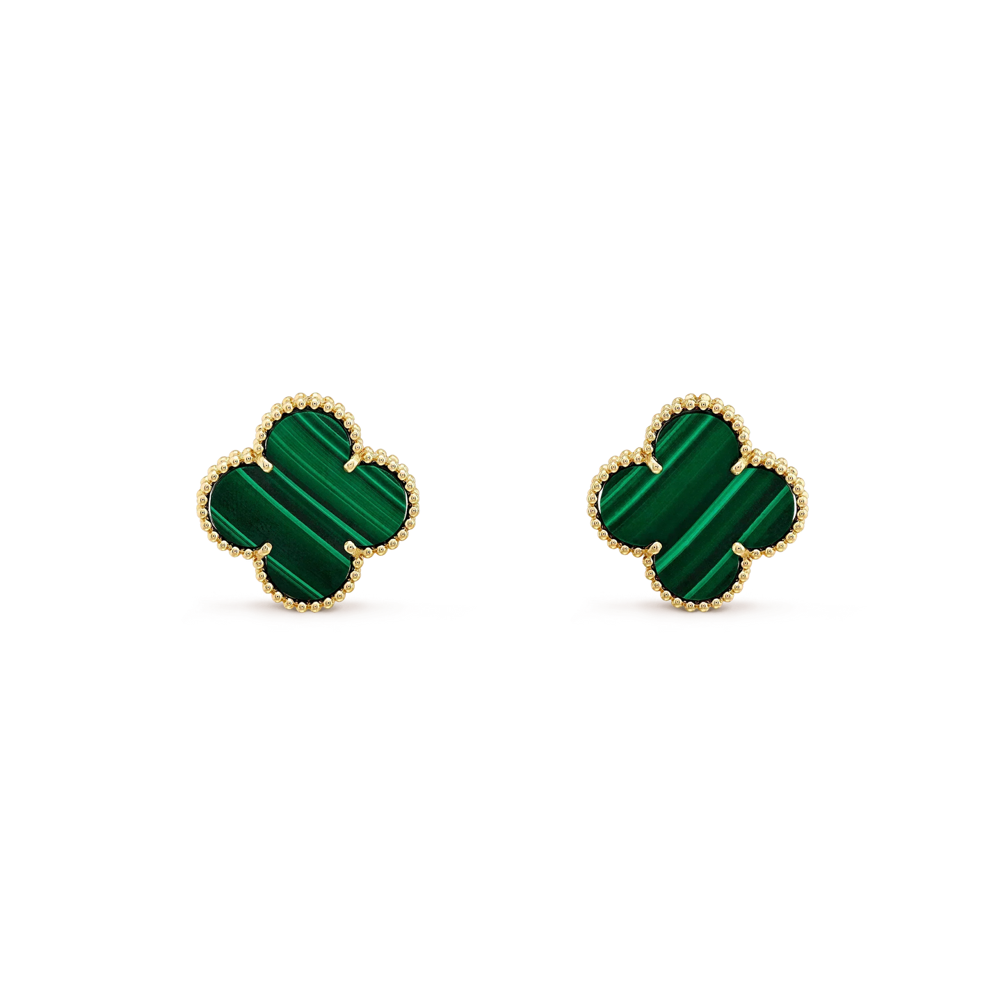 [Stars Jewelry]CLOVER MINI 9.5MM MALACHITE  EARRINGS
