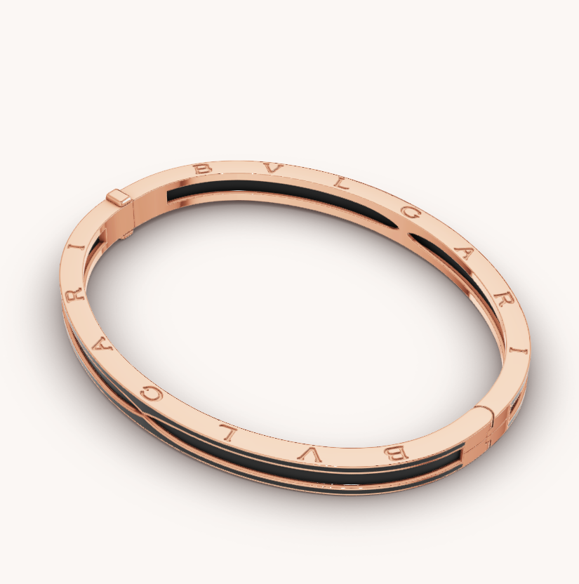 [Stars Jewelry]ZERO 1 PINK GOLD WITH MATTE BLACK CERAMIC BRACELET