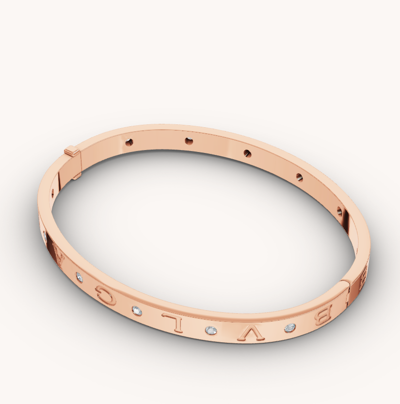 [Stars Jewelry]ZERO 1 PINK GOLD 12 DIAMONDS BRACELET