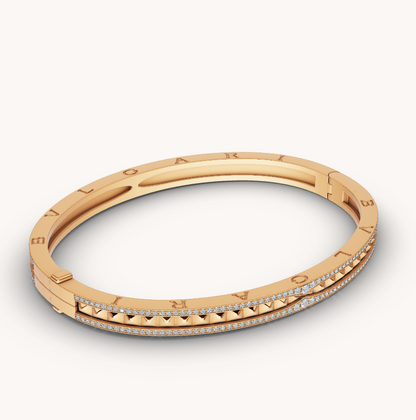 [Stars Jewelry]ZERO 1 SPIRAL AND PAVED DIAMOND GOLD BRACELET