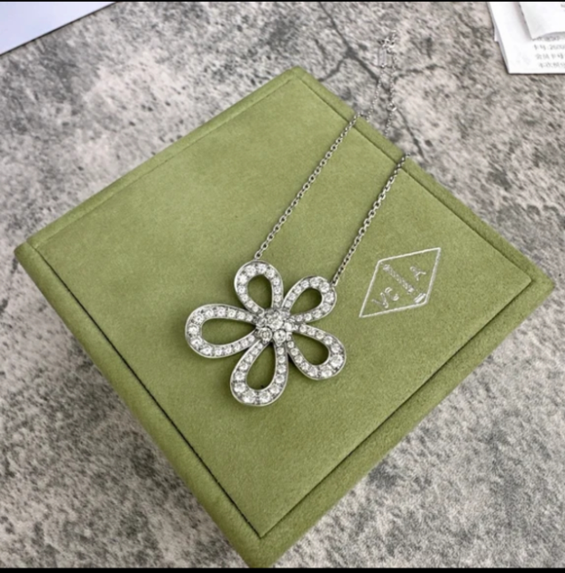[Stars Jewelry]Flowerlace Diamond Pavé NECKLACE