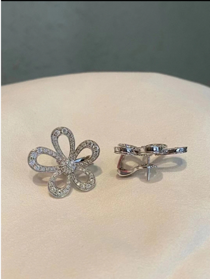 [Stars Jewelry]Flowerlace Diamond Pavé Earrings